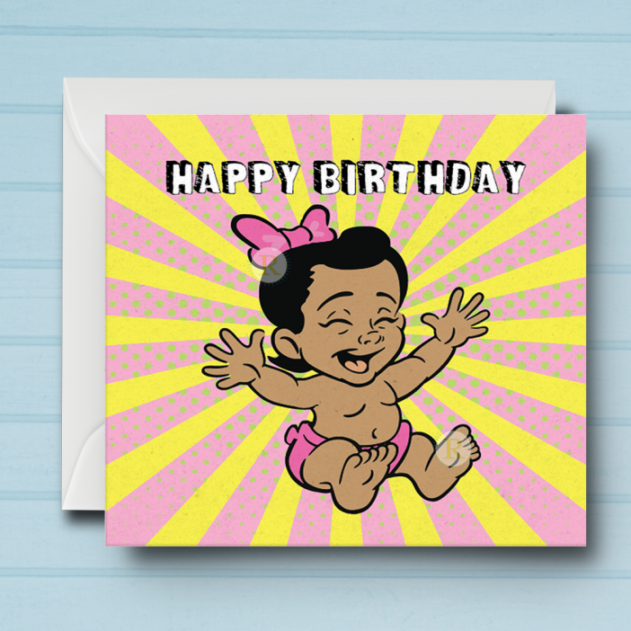 Black Girl Birthday Card E